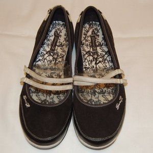 Seven7 "Saturday" Athletic Flat Leather Dark Brown Mary Janes Shoes Sz 8, used
